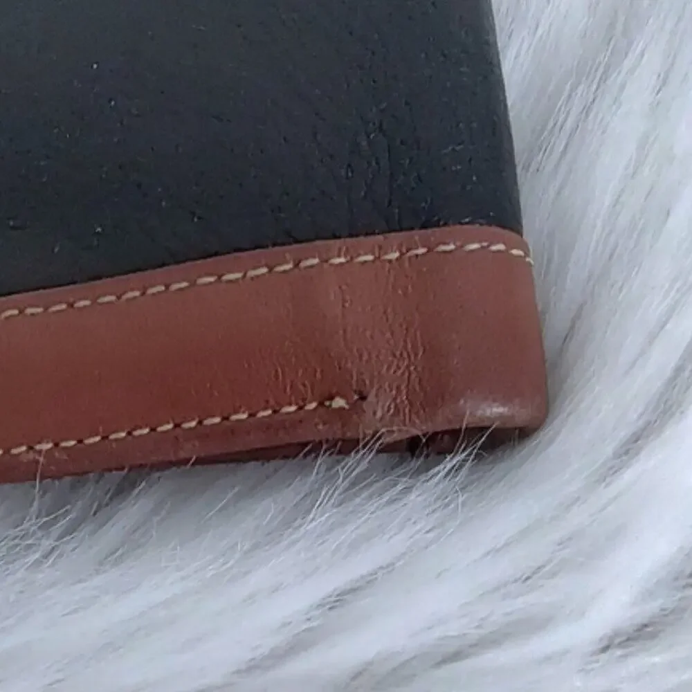 Authentic CD Christian Dior Vintage Leather Bifold Wallet Colorblock